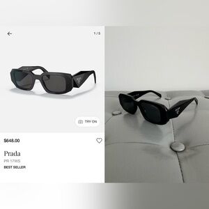 Prada Oversized Geometric Acetate Sunglasses – Black – Brand New